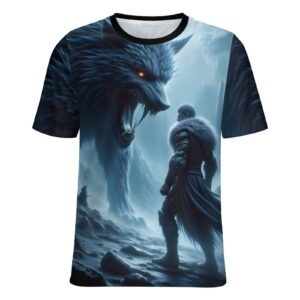 Viking Warrior VS Legendary Fenrir T-Shirt For Sale by Swaggy Shirts Online Etsy Apparel Store